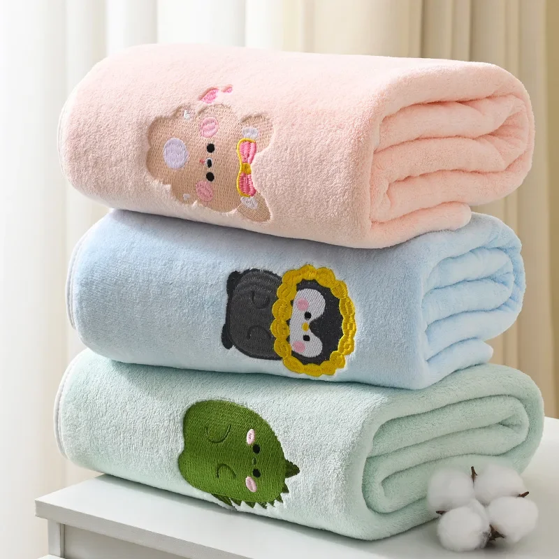 Детское банное полотенце для новорожденных, супер мягкое впитывающее детское впитывающее быстросохнущее полотенце, стеганое одеяло, коралловое бархатное одеяло