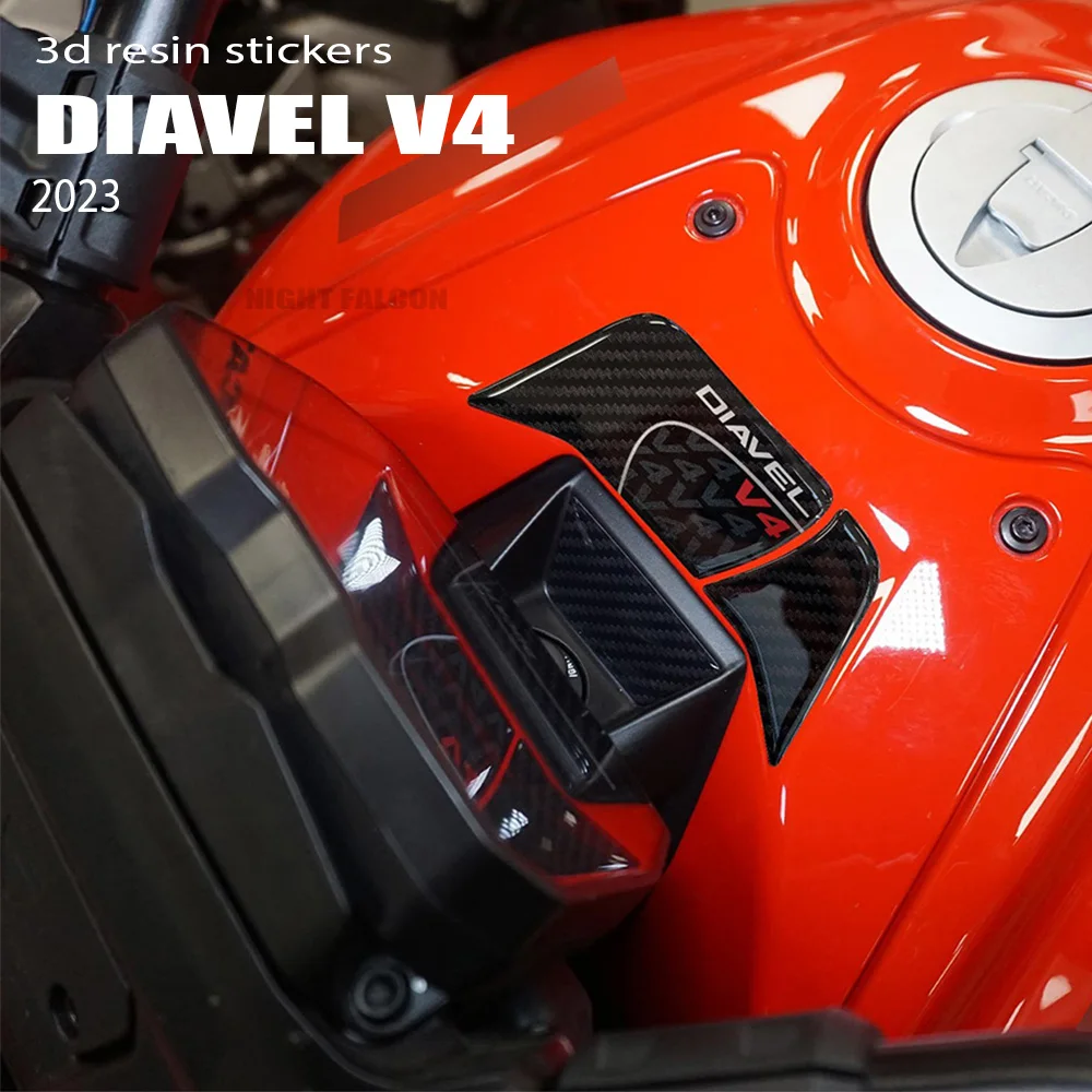 Аксессуары для мотоциклов diavel V4 2023 Защита зоны зажигания ключа 3D Набор наклеек из эпоксидной смолы для Ducati Diavel V4 2023-
