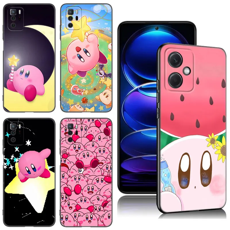 Мультяшный Чехол для телефона K-Kirbys-Game Для Xiaomi Redmi Note 10 11 11S 12 4G 8 9 11E 11T Pro Plus 10T 5G 8T 9S 10S 12S Черный Чехол