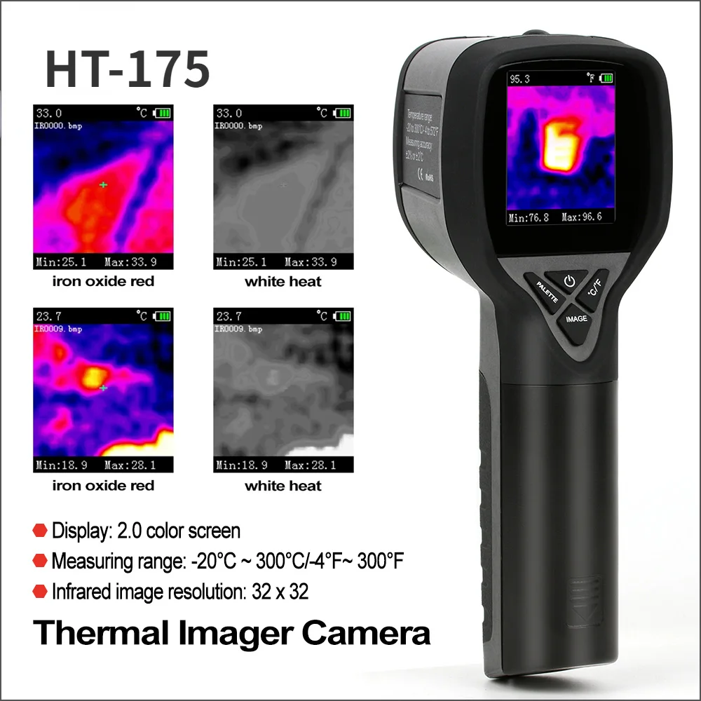 Тепловизор HT-175 Профессиональная Мини-ЖК-Цифровая Портативная ИК-тепловизионная камера Инфракрасный термометр Пирометр Инфракрасная камера
