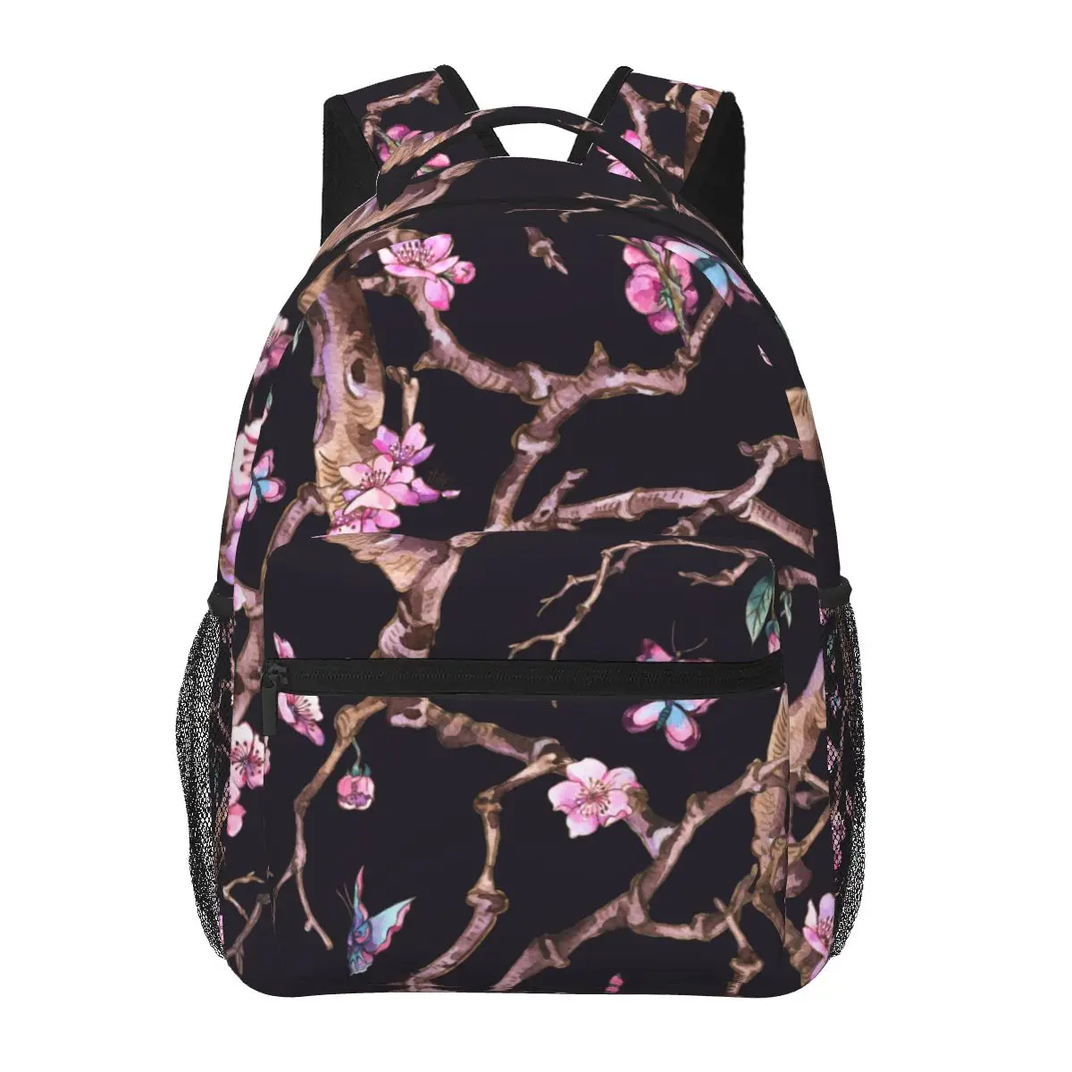 Женский рюкзак, винтажная вишня, Сакура, Розовые цветы, Цветущая иллюстрация, Модная сумка для женщин, мужская школьная сумка, сумка для книг Mochila