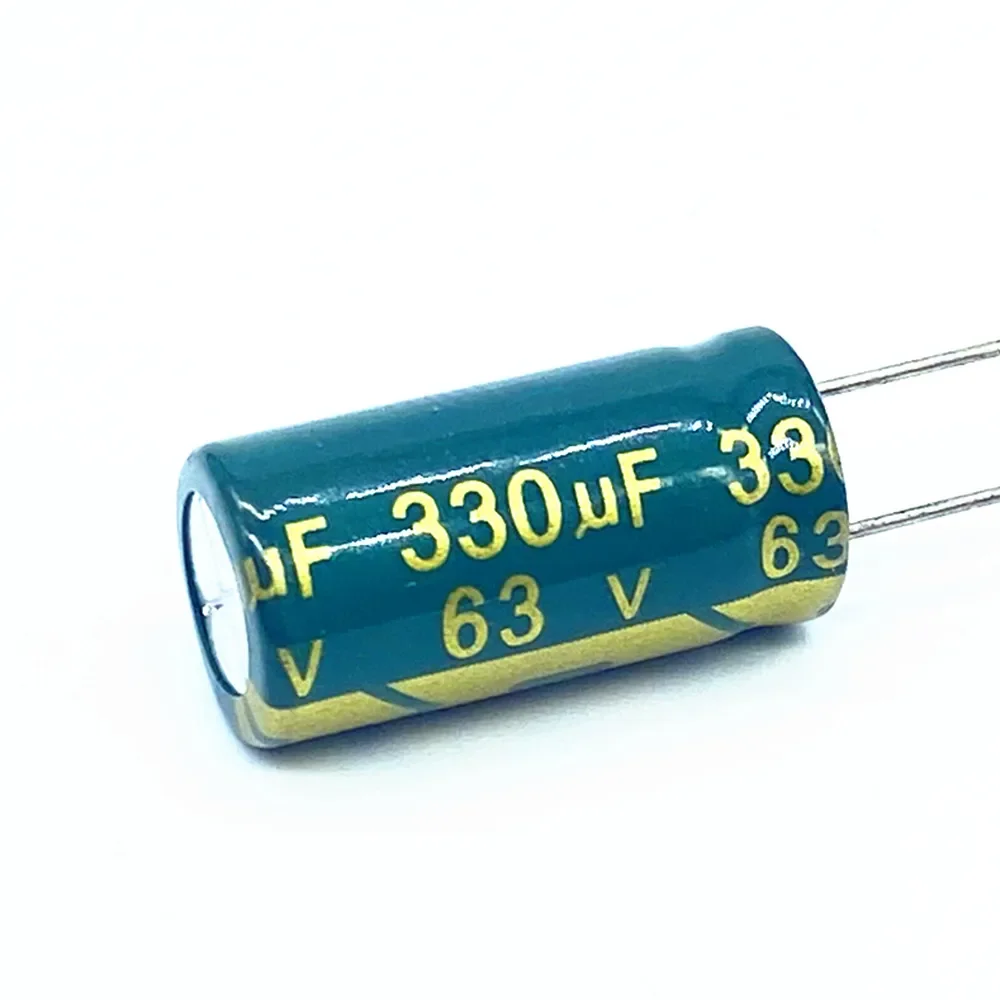 10 шт./лот, высокочастотный низкоомный алюминиевый электролитический конденсатор 63 В 330 мкФ, размер 10*20, 330 МКФ, 63 В 20%