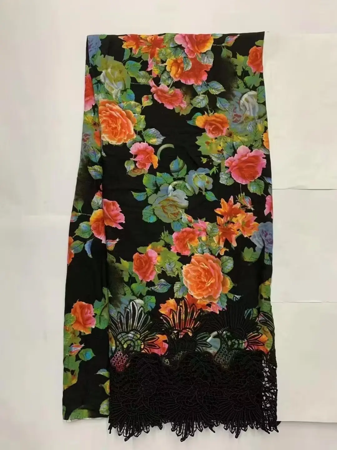 Новая вискоза, вискоза, хлопчатобумажная ткань с цветочным принтом, вышитая шифоновая сетчатая ткань для шитья, весенне-летнее платье, ткань