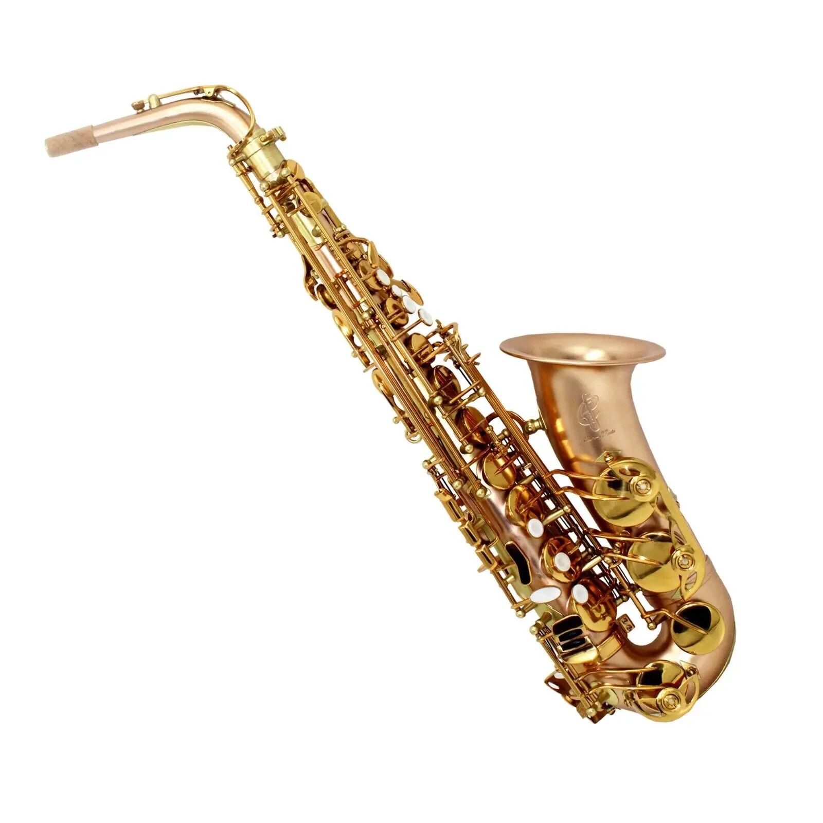 Музыкальная ребристая конструкция High F brush лакированный медный альт-саксофон