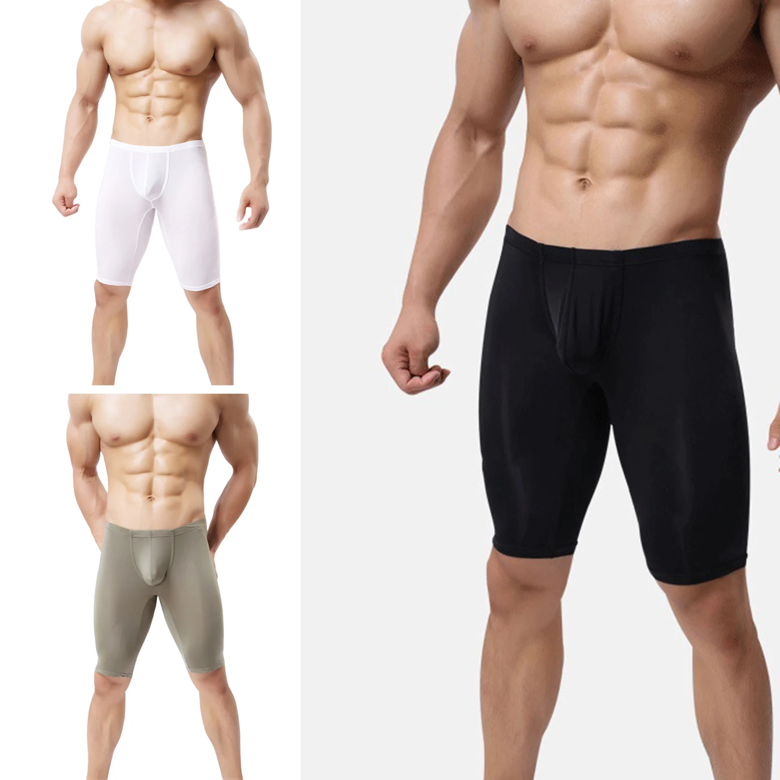 Носимые ультратонкие трусики-боксеры с U-образной выпуклой сеткой, повседневные спортивные шорты, мужская одежда, мужское нижнее белье, трусы-боксеры