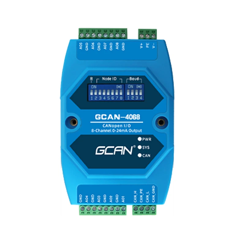 1-канальный интерфейс CANopen, 8 каналов ввода-вывода по току 4-20 МА, соединитель для мониторинга данных промышленной полевой сети
