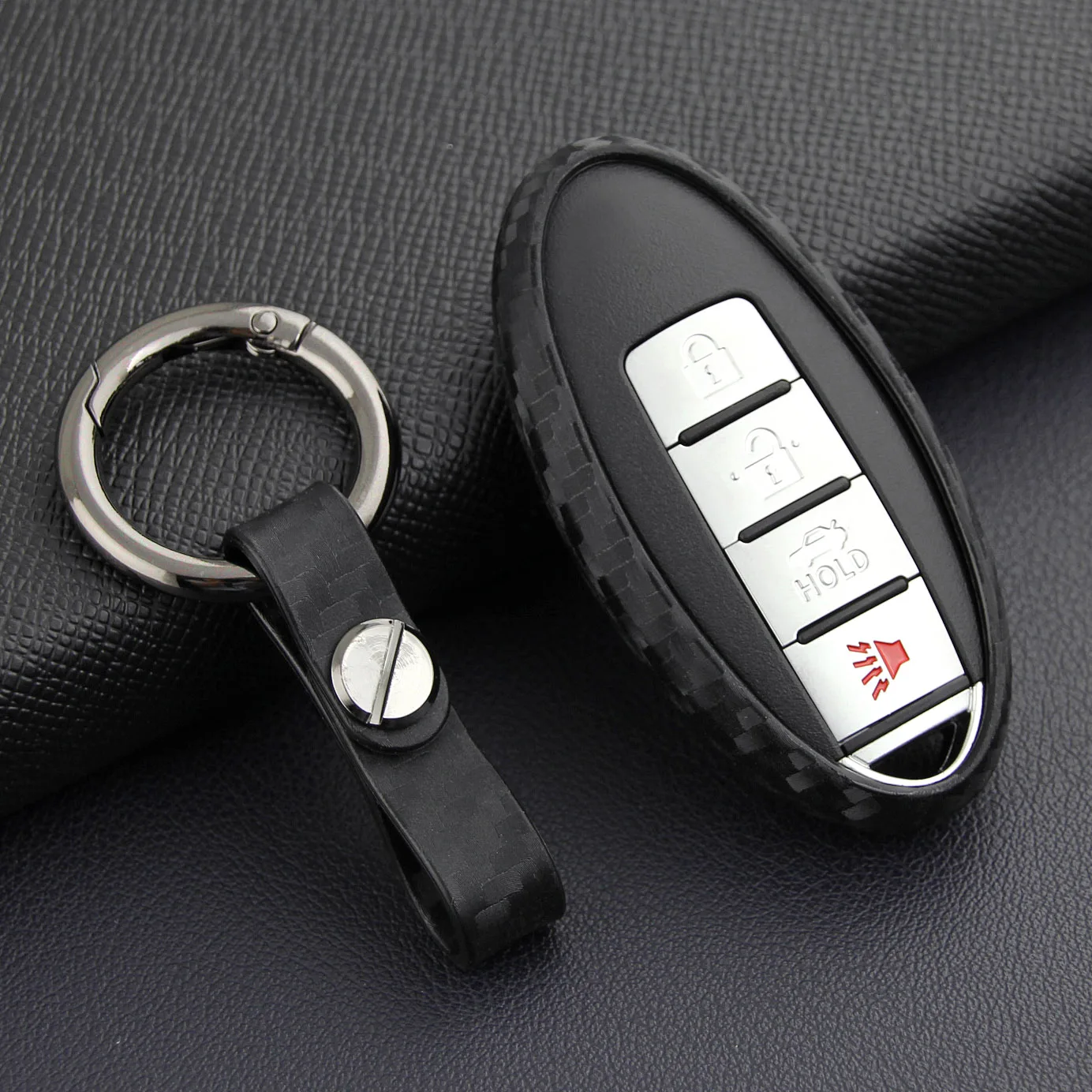 1ШТ Дистанционный Ключ Из Матового Черного Углеродного Волокна Nissan Key Case для Нового Teana Nissan Leaf Micra Infiniti Pathfinder Key Case Автомобильный Ключ