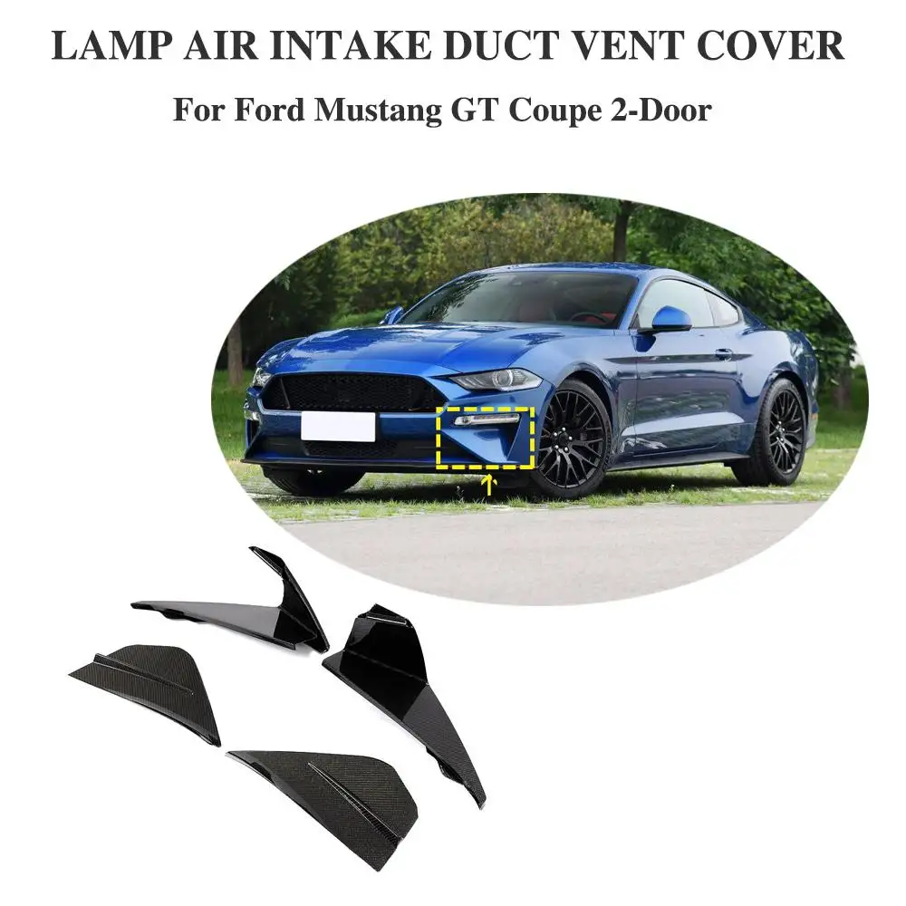 Спойлер переднего бампера из углеродного волокна, Противотуманная фара, Вентиляционное отверстие для Ford Mustang GT Coupe 2-Дверный 2018 2019