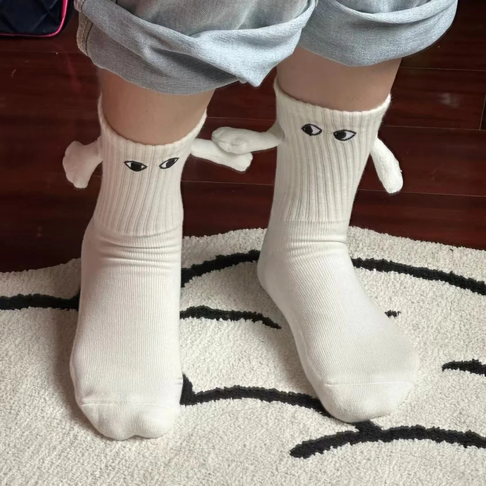 Модные Магнитные носки для женщин, мужские повседневные удобные носки, носки средней длины для пары, летние