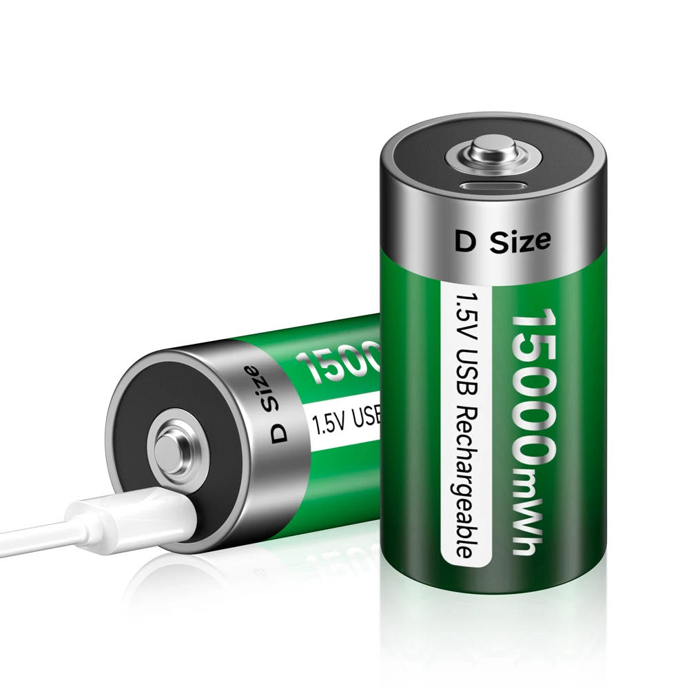 PALO 1.5 V Литий-ионная Аккумуляторная Батарея Размера D R20 LR20 Type-C, Заряжаемая через USB, Литиевые Батареи Для Горелки/Газовой Плиты/Водонагревателя