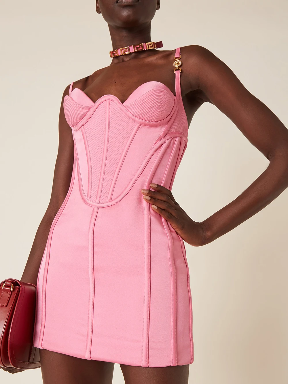 Высококачественное женское розовое облегающее мини-бандажное платье на бретельках, вечерняя одежда знаменитостей для вечеринок в клубе