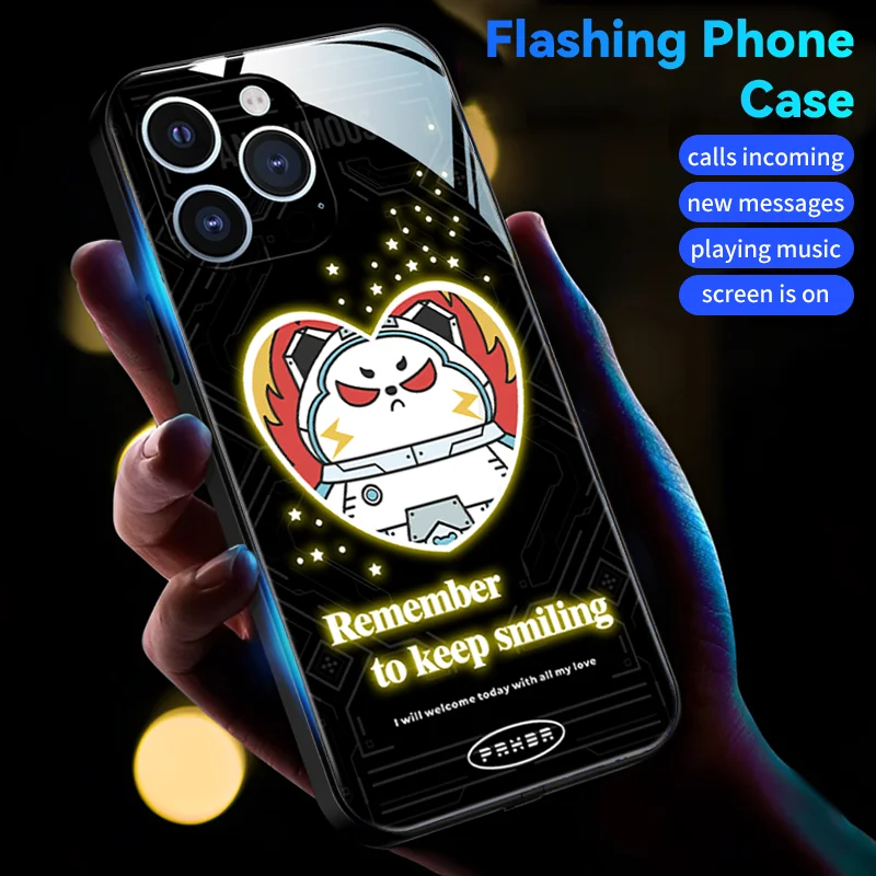 Серия Fun Mood LED Со Светящимся Напоминанием О Звонке Чехол Для Телефона OPPO All model Find X3 X5 F21 pro 5G F19 Plus F19 F19S K9 R17 K9x Shell