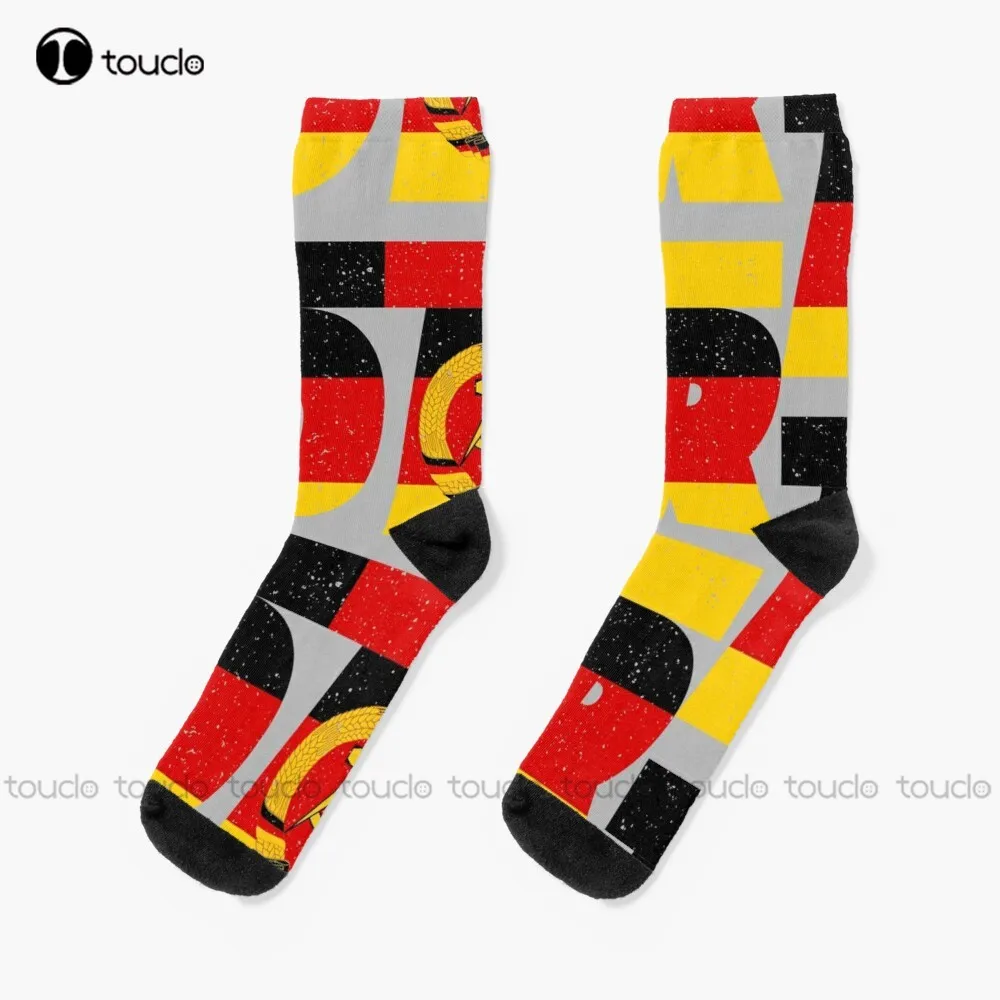 Ddr Восточная Германия Немецкий код Iso 3166 Носки Мужские носки-тапочки с цифровой печатью 360 ° Happy Cute Socks Креативные Забавные носки