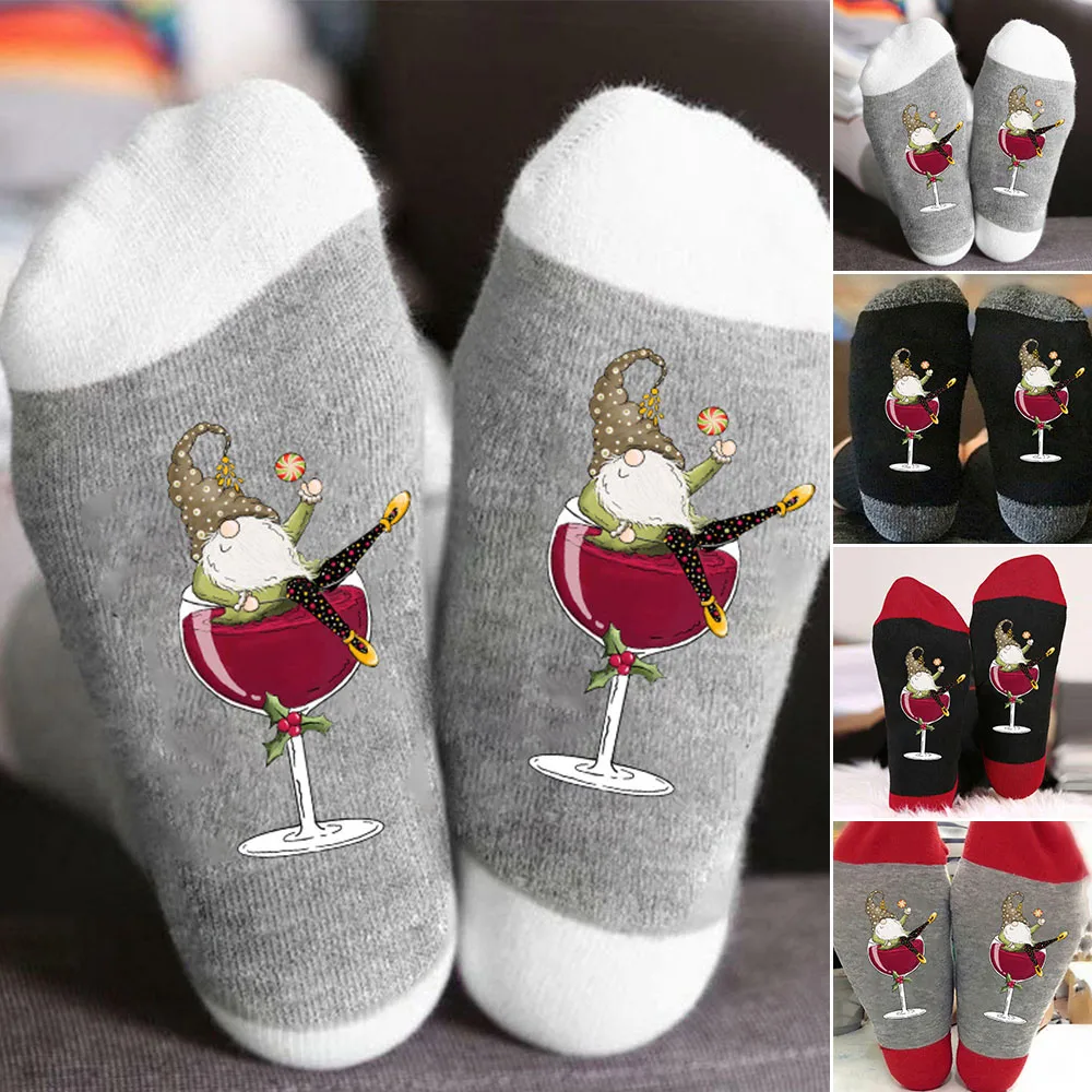 Хлопковые женские носки Artoon, зимние толстые теплые носки для пола, мягкие дышащие носки для сна с принтом, новогодний подарок, Рождественские носки