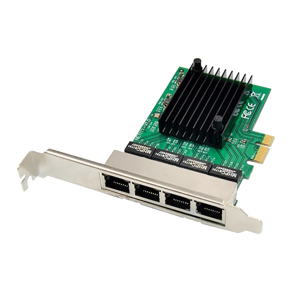 Сетевая карта PCIE PCI-E X1 4-портовый адаптер сетевой карты сервера Gigabit Ethernet для Love Fast Sea Spider ROS Soft
