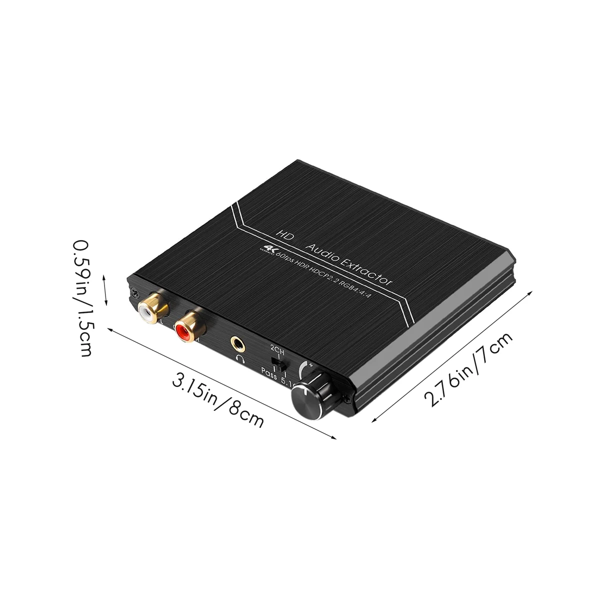 Аудиопереключатель 4K/60Hz RCA HD конвертер с регулятором громкости R/L Выходной разветвитель для переключения подключения нескольких устройств