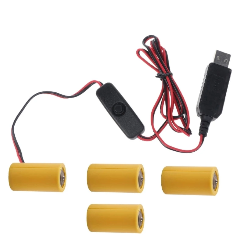 Батарейные Отсекатели LR14 C USB-Кабель Питания с Переключателями Замените Батарейку LR14 C для Электрической игрушки-Фонарика-Часов