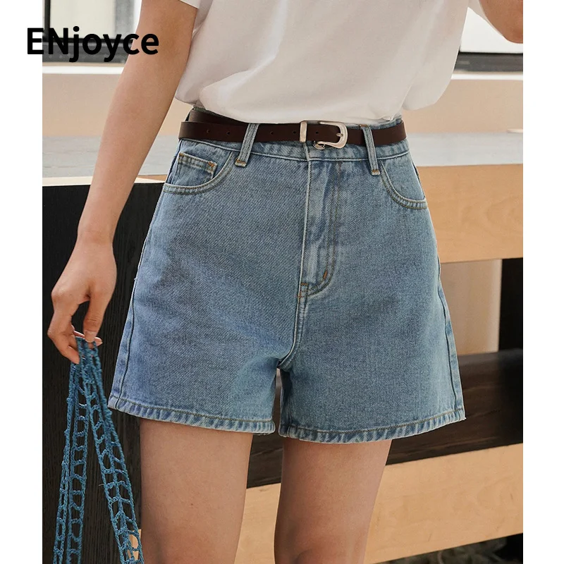 2023 Летние женские Новые сексуальные джинсовые шорты в американском ретро стиле, женские повседневные Свободные Короткие джинсовые брюки с высокой талией, хлопковые горячие брюки трапециевидной формы