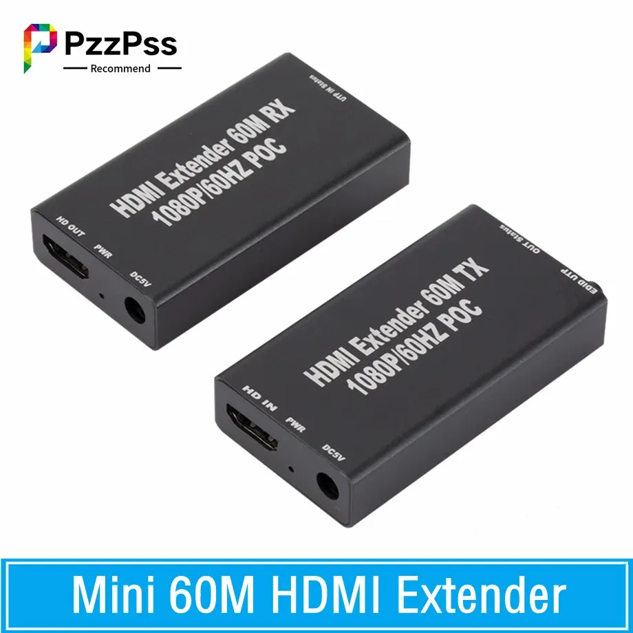 Мини-60-метровый HDMI-совместимый удлинительный кабель (передатчик и приемник) По сигналу RJ45 Cat5e Cat6 Ethernet HDMI Отправитель и приемник