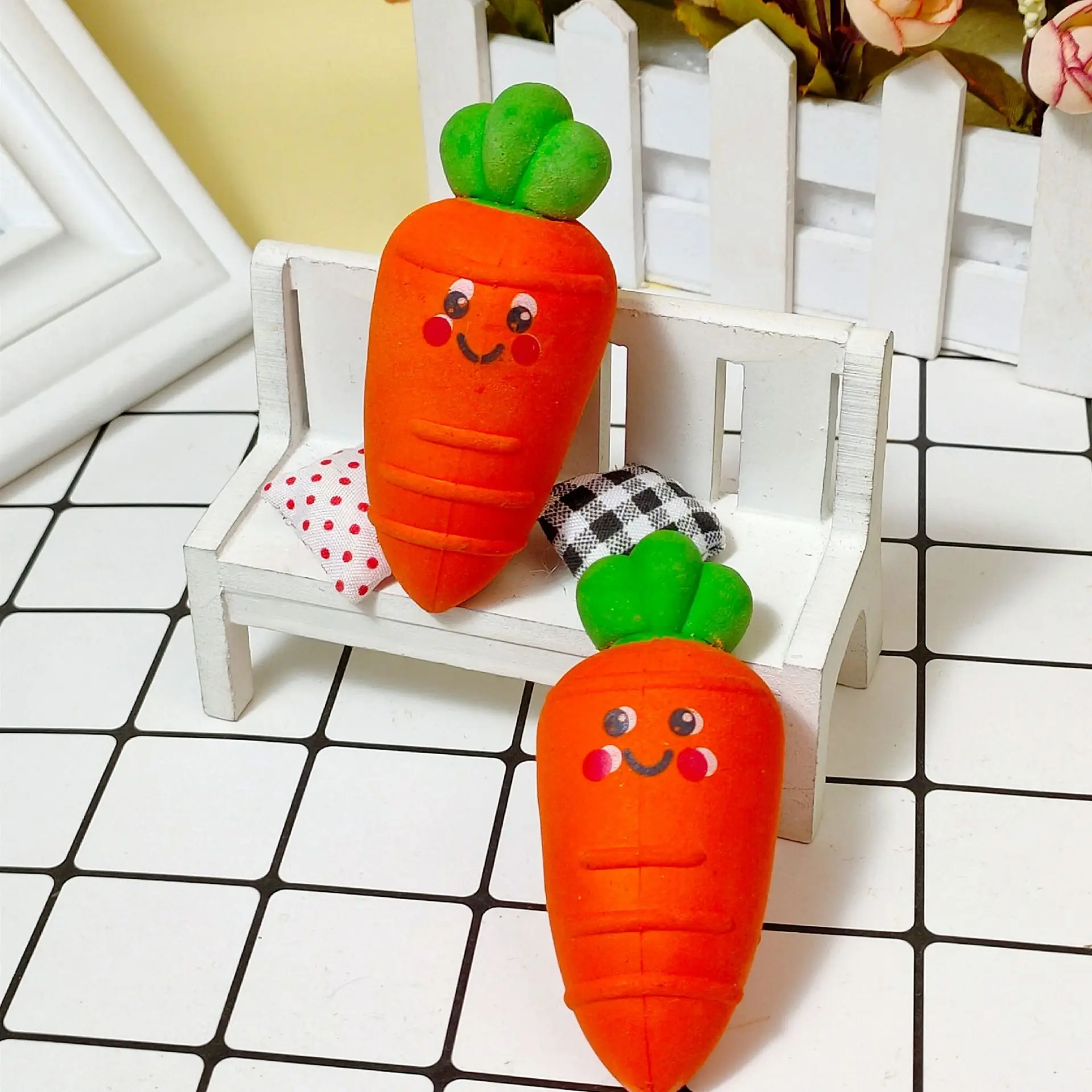 Ластик в форме моркови CHEN LIN Kawaii, резиновый Карандаш, инструмент для коррекции характера, всасывающая карточка, милые канцелярские принадлежности для учебы для студентов
