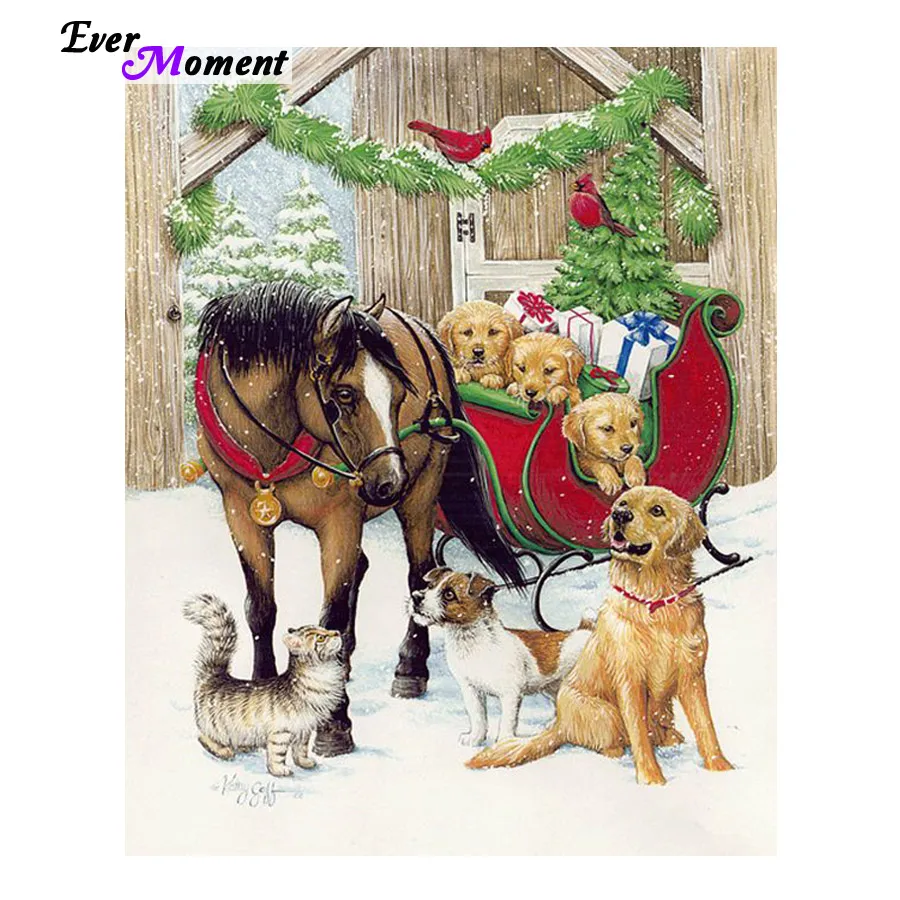 Рождественские Животные, Алмазная вышивка, домашний декор, СДЕЛАЙ САМ, Рукоделие, Алмазная живопись, Вышивка крестом, 3D 5D Мозаика ASF335