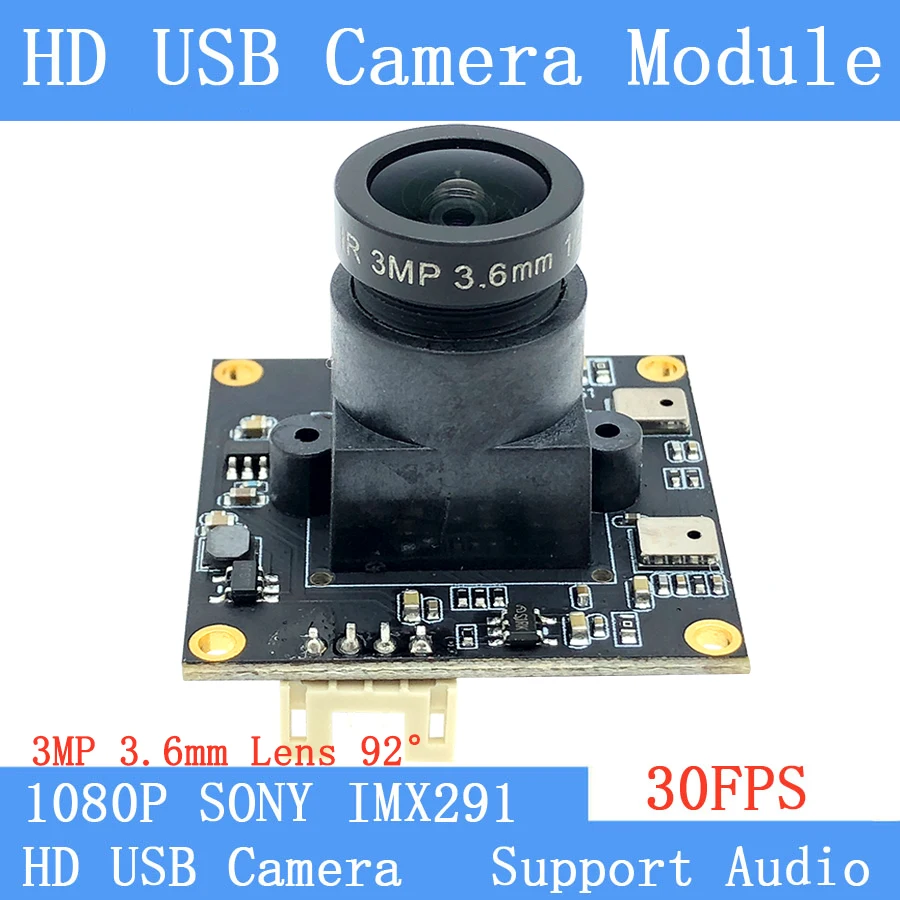 Веб-камера наблюдения Star Light с низкой освещенностью 2MP Sony IMX291 Full HD 1080P UVC 30 кадров в секунду MJPEG USB Модуль камеры Android