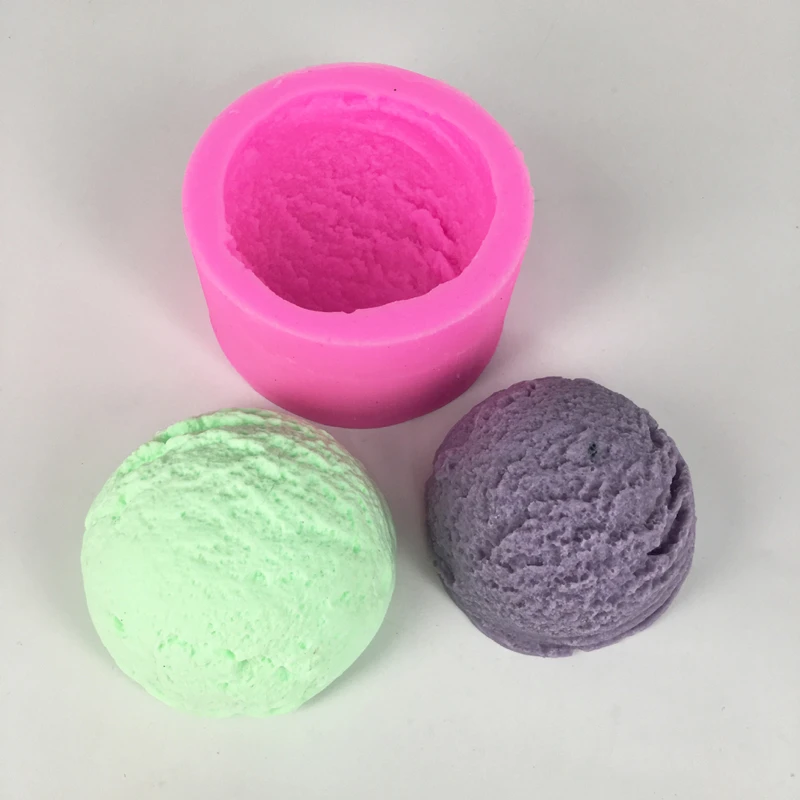 Силиконовые формы для мыла и свечей в виде шариков для мороженого ручной работы 