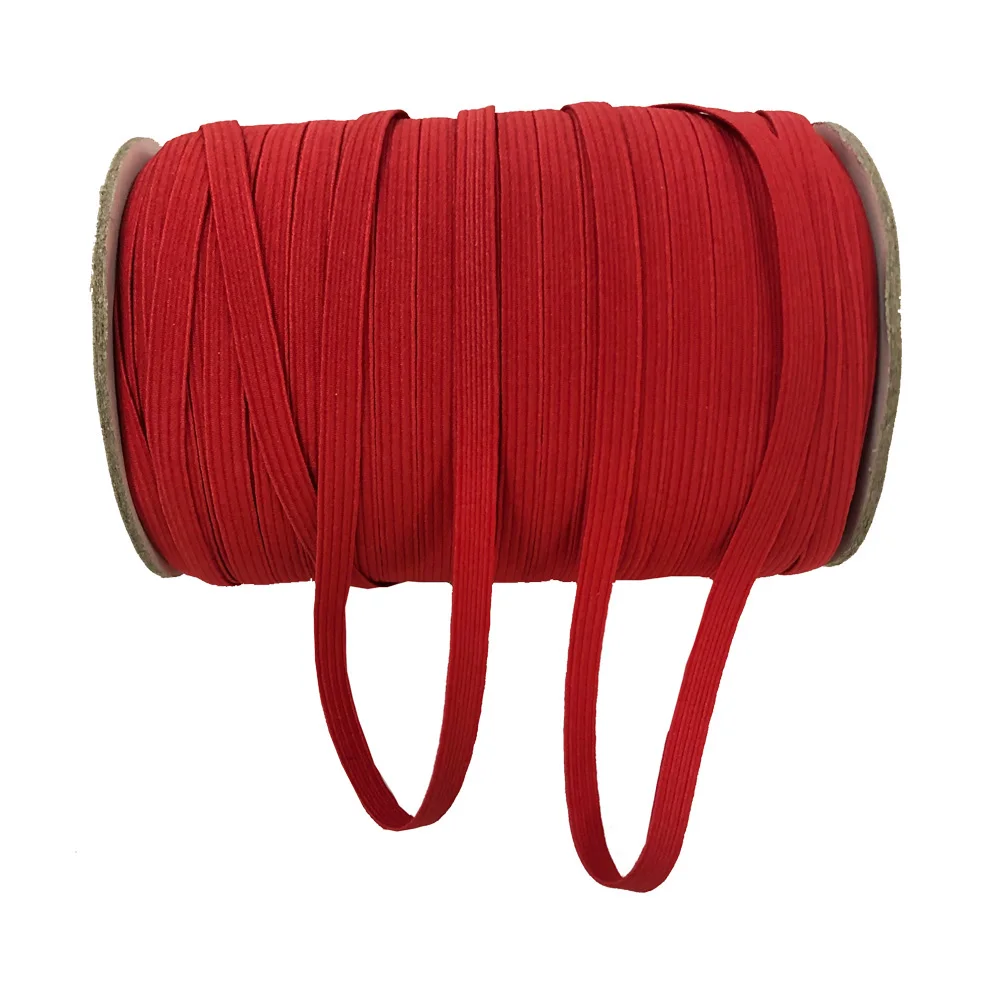 Плоская эластичная лента 10 ярдов 6 мм, плетеный эластичный ремешок, рулон шнура для шитья и рукоделия