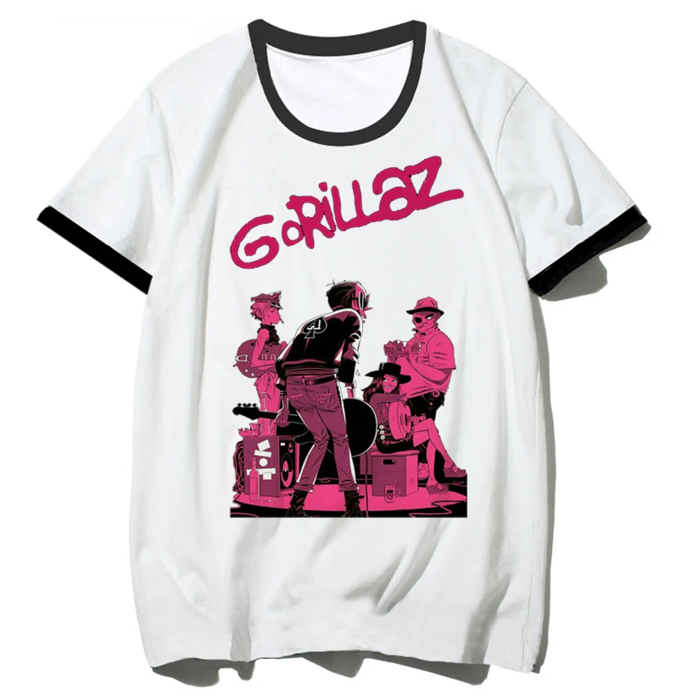 Футболки Gorillaz, женская уличная одежда, японский топ для девочек, забавная графическая одежда 2000-х