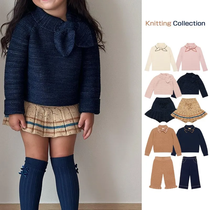зимняя одежда для маленьких девочек вязаный свитер в винтажном пасторальном стиле, теплый свитер, верхняя одежда для малышей