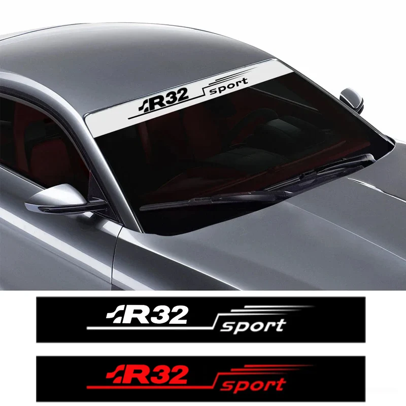 Автомобильный передний солнцезащитный козырек, наклейка на лобовое стекло для VW SR32 с логотипом гонок, Виниловая пленка на ветровое стекло, Спортивные наклейки, Аксессуары для укладки заднего стекла
