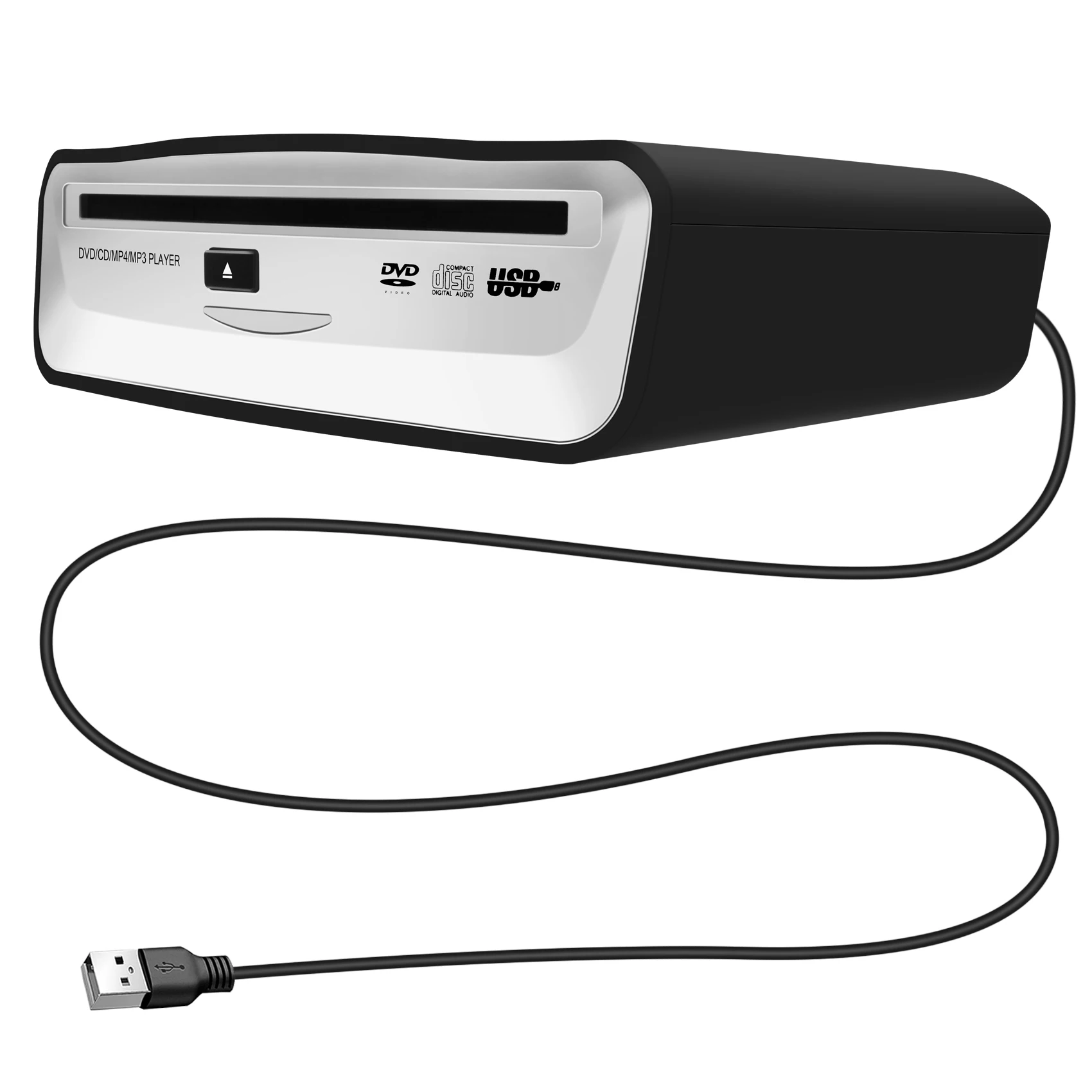 Интерфейс USB 2.0 Автомобильный радиоприемник CD/DVD Dish Box Player Внешняя стереосистема для Android