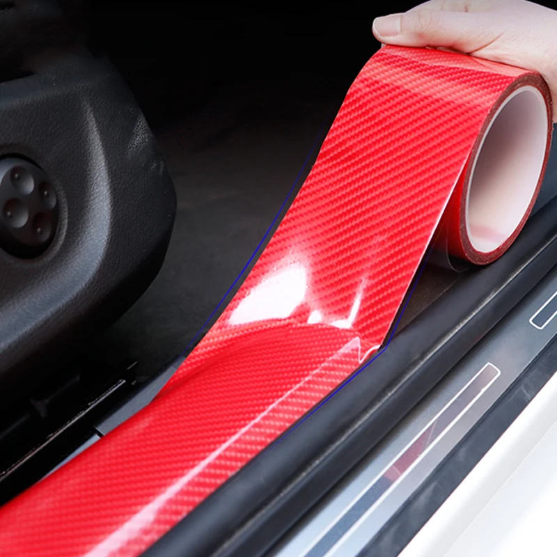 5D Наклейки для защиты дверей автомобиля от царапин Красная Нано-лента для защиты порога багажника автомобиля От потертостей Защитная пленка для края двери