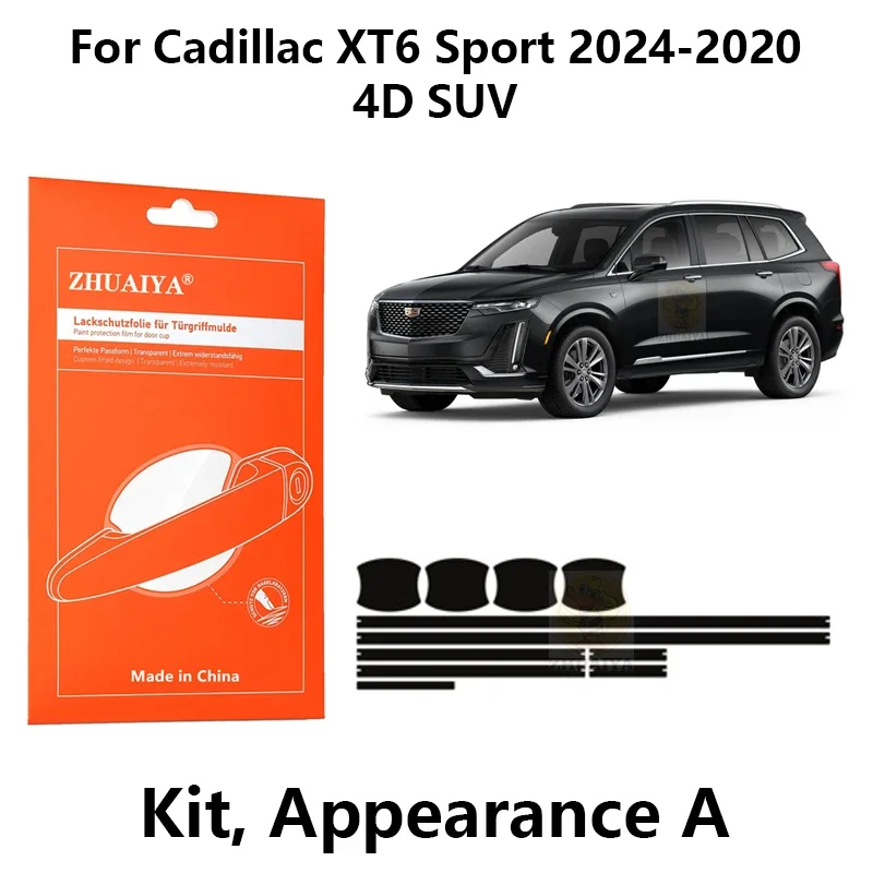 Защита Края Двери ZHUAIYA Дверная Ручка Чашка Защитная Пленка Для Краски TPU PPF Для Cadillac XT6 Sport 2024-2020 4D SUV