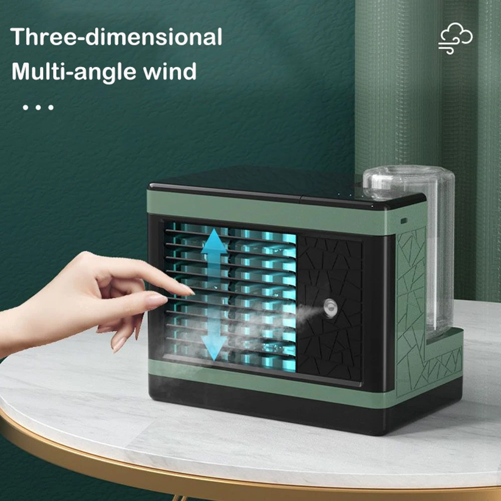 Мини-портативный охладитель воздуха Water Cube для домашнего офиса, Бесшумный Вентилятор кондиционера, Настольный распылитель, кондиционер, Зарядка через USB