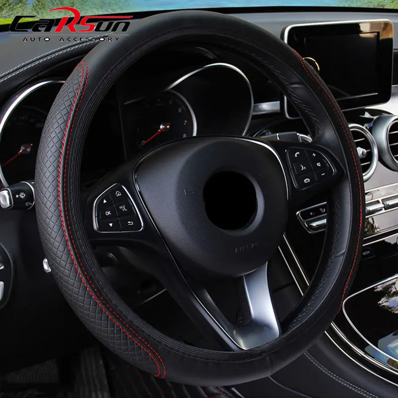 автомобильная Черная Крышка Рулевого Колеса Автомобиля из Искусственной Кожи для Infiniti FX35 Q50 G35 FX G37 QX56 QZ70 FX37 EX35 QX80 M35 QX60 QX4 FX5