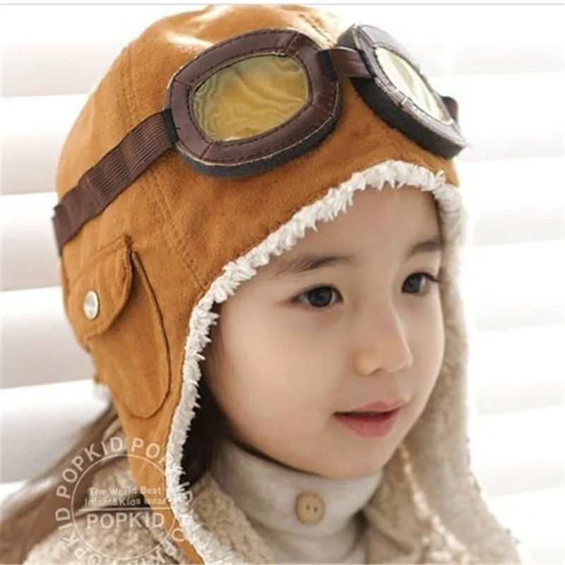 Детская Самолетная Военная Шляпа Baby Lamb Плюшевая Теплая Шляпа Для Защиты Ушей
