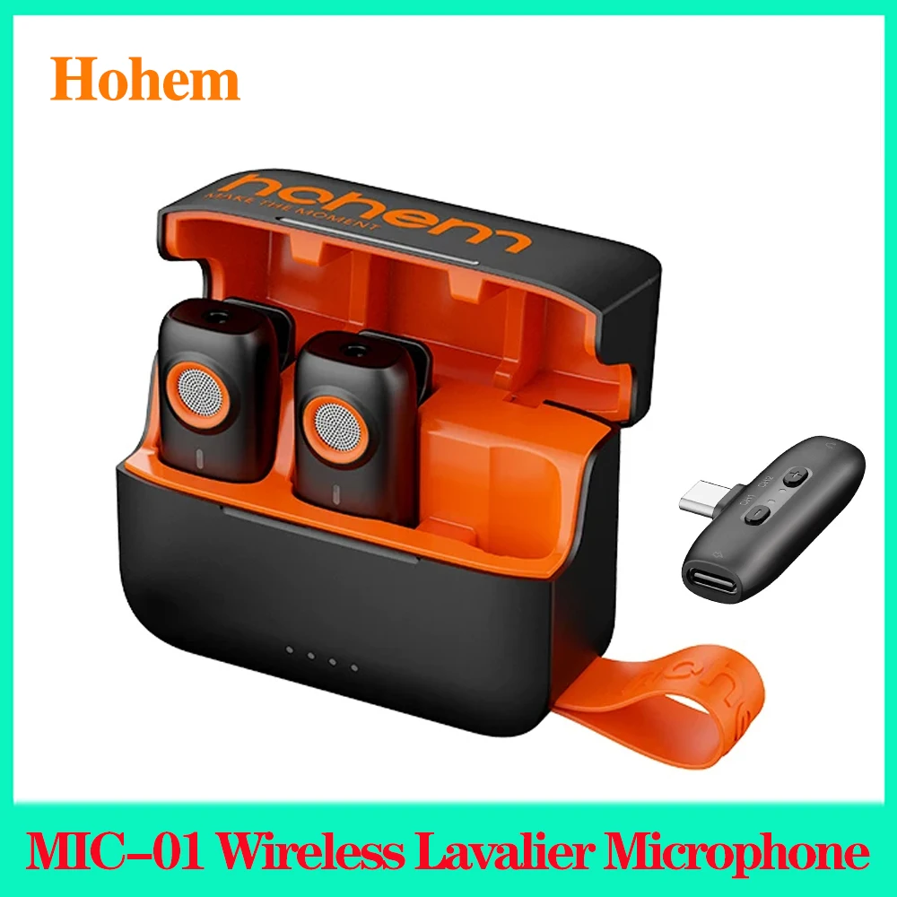 Беспроводной петличный микрофон Hohem MIC-01, обеспечивающий длительную запись прямой трансляции, мобильный микрофон с шумоподавлением для iPhone