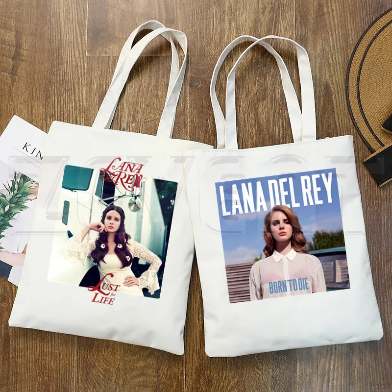 Сумки для покупок с логотипом Lana Del Rey, графическим хипстерским мультяшным принтом, Модная повседневная сумка для девочек, ручная сумка Pacakge