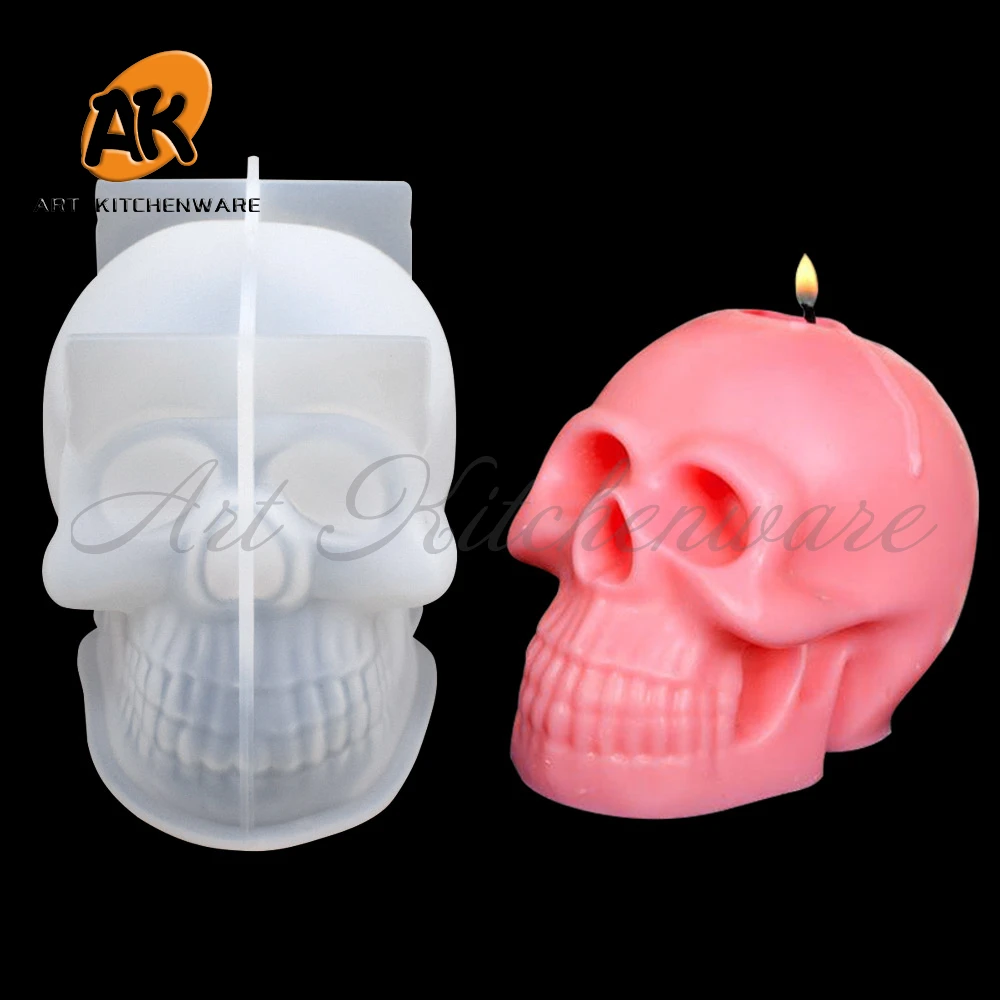 3D свеча с черепом на Хэллоуин, силиконовая форма, гипсовая модель 