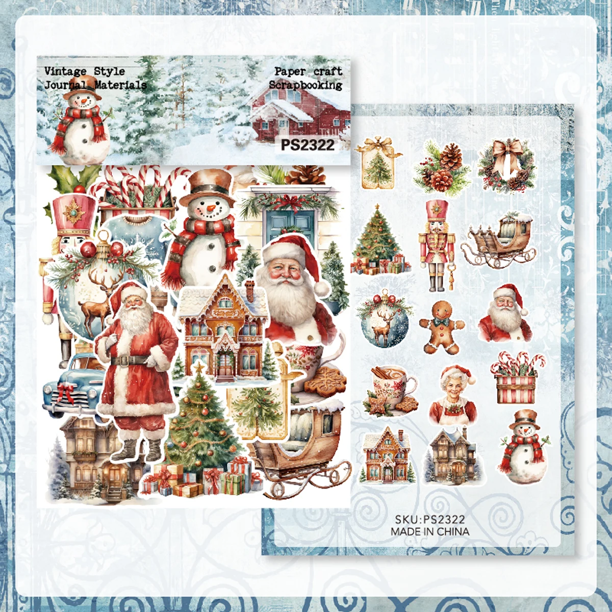 KLJUYP 40шт Веселых Рождественских наклеек, набор для сбора наклеек для скрапбукинга, проекта по планированию / изготовлению открыток / ведению журнала