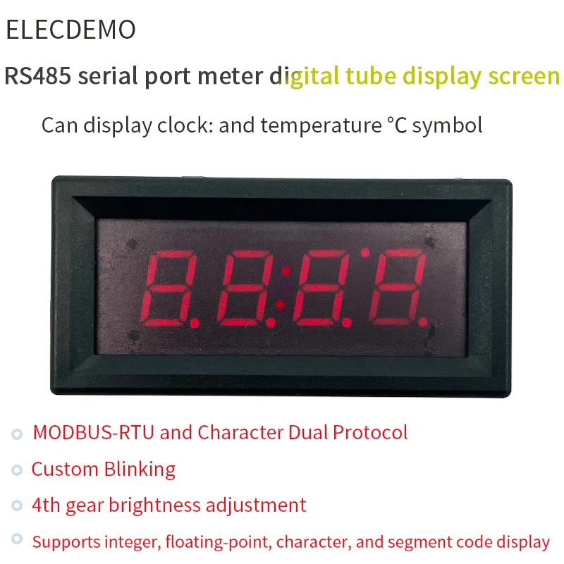 Часы цифровой ламповый дисплейный модуль RS485 коммуникационный дисплей экран TTL измеритель последовательного порта Дисплей ПЛК MODBUS