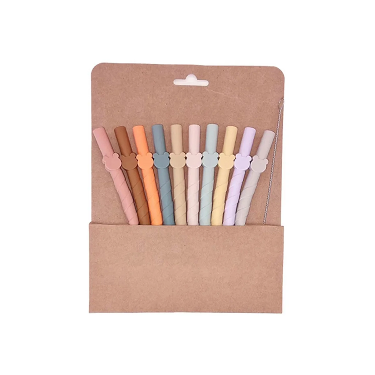 10 шт. разноцветных силиконовых соломинок одноразового использования, универсальные соломинки для смузи, складные для дома и путешествий