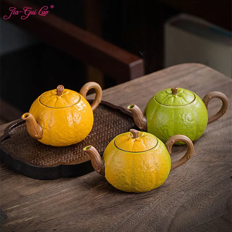 JIA GUI LUO-Керамический Чайник В Оранжевом стиле, Для заварки чая, Заварочный чайник, Самовар, Японский стиль, 160 мл, H013