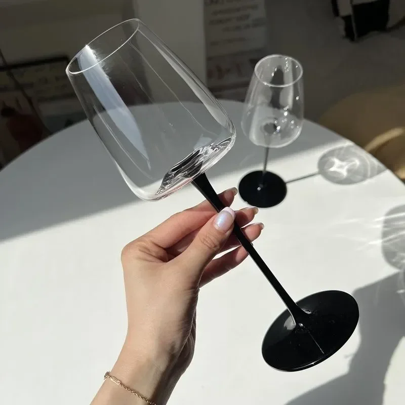 Хрустальный бокал для красного вина французского сорта Пино Нуар, бытовой черный высокий бокал, средневековый винтажный бокал для вина Бордо