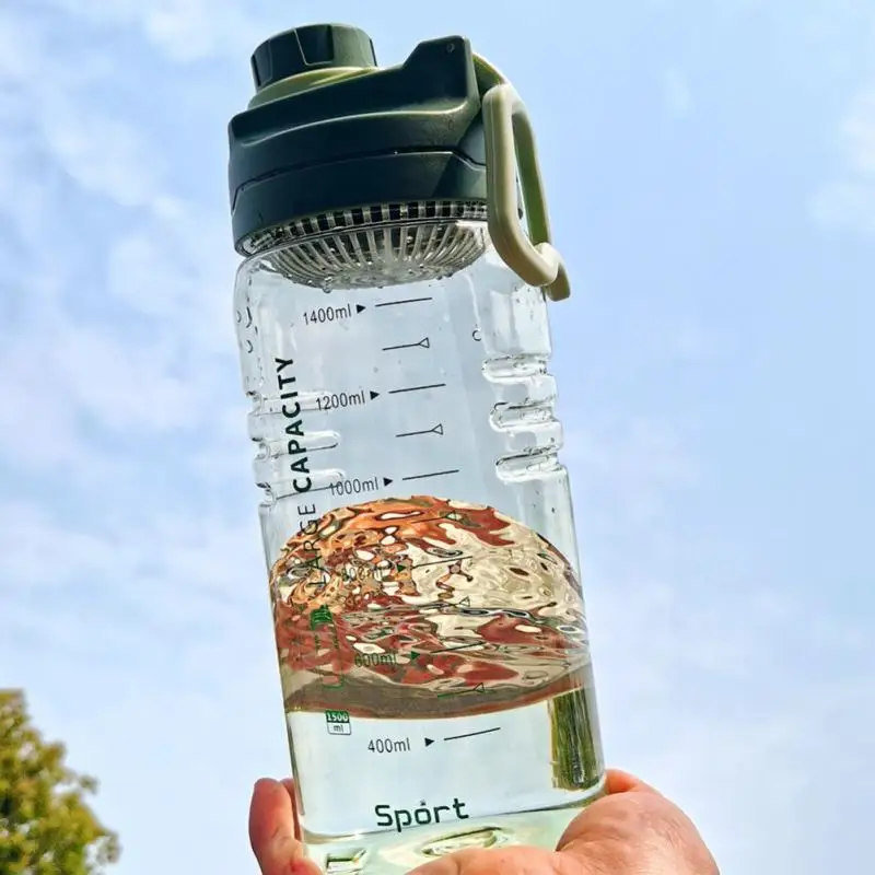 Бутылка Холодной Воды Для Фитнеса Большой Емкости, Спортивная Ручная Космическая Чашка на Открытом Воздухе со Шкалой, Подарочная Чашка Для Воды, Пластиковая