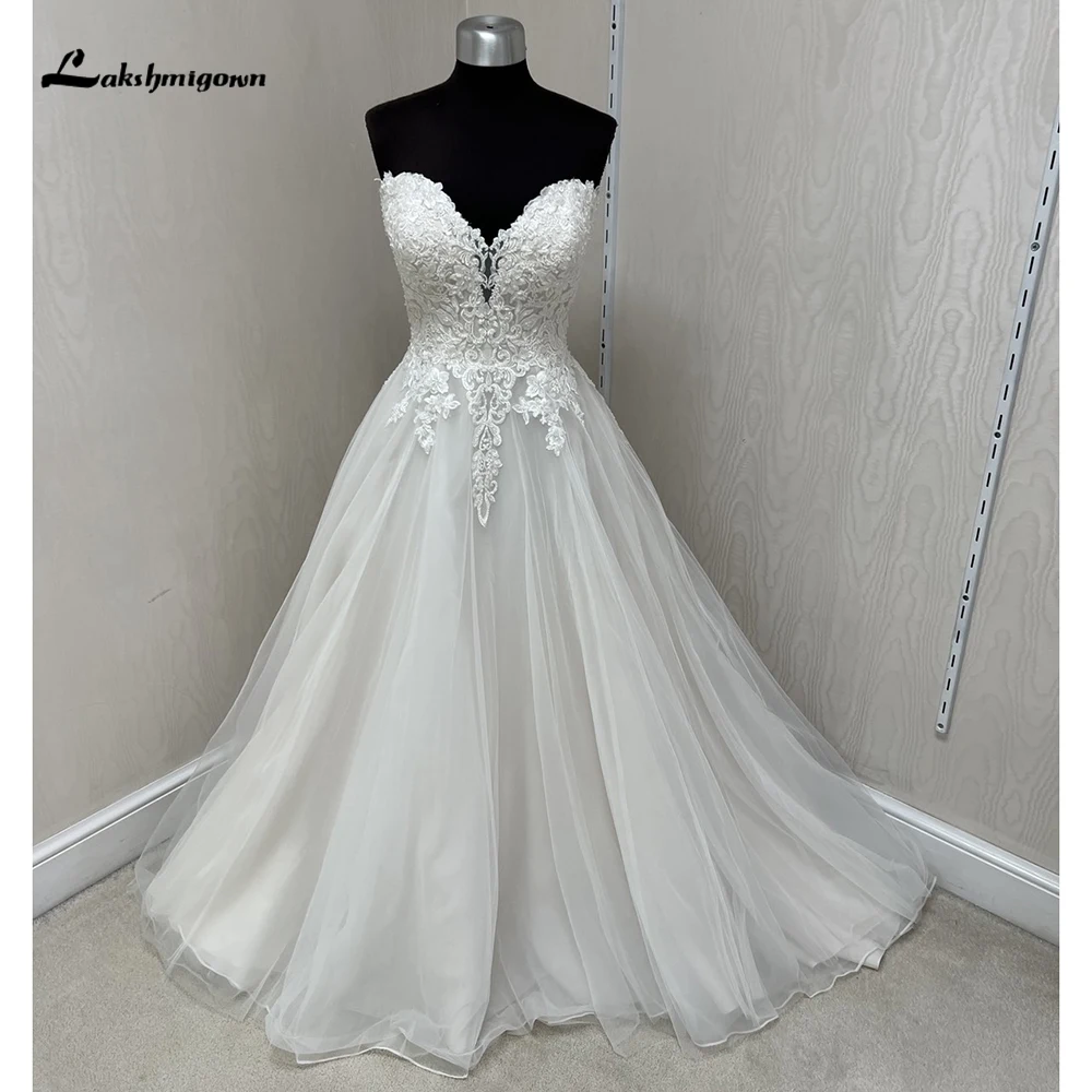 Женское свадебное платье трапециевидной формы с кружевным топом без рукавов и пуговицами сзади в стиле бохо, свадебные платья, Vestidos De Novia Robe