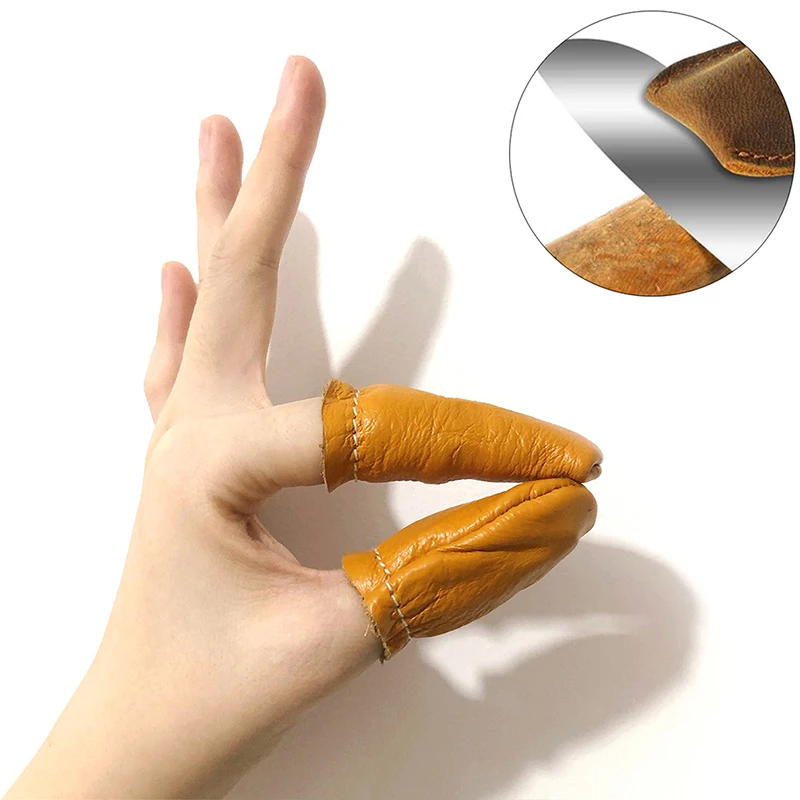 2шт Безопасный кожа игла для валяния для большого пальца руки указательный палец протектор наперсток защиты рук ремесло вышивка инструмент