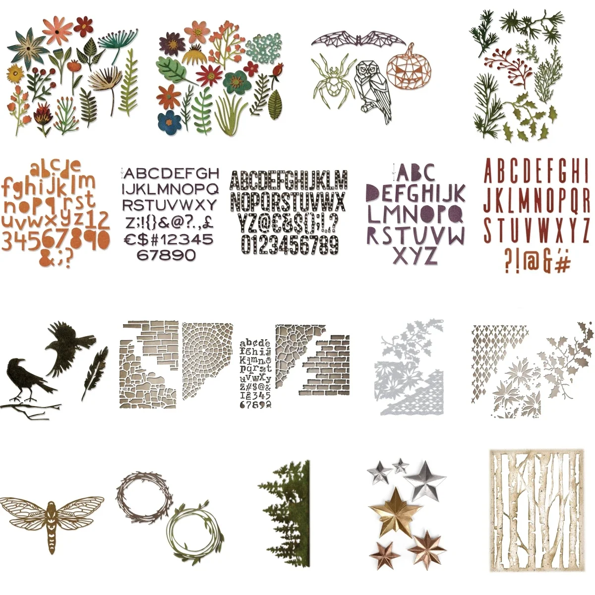 Весенние цветы Тыква Птицы Металлические штампы для резки, форма для изготовления поделок, шаблон для тиснения, Поздравительная открытка ручной работы
