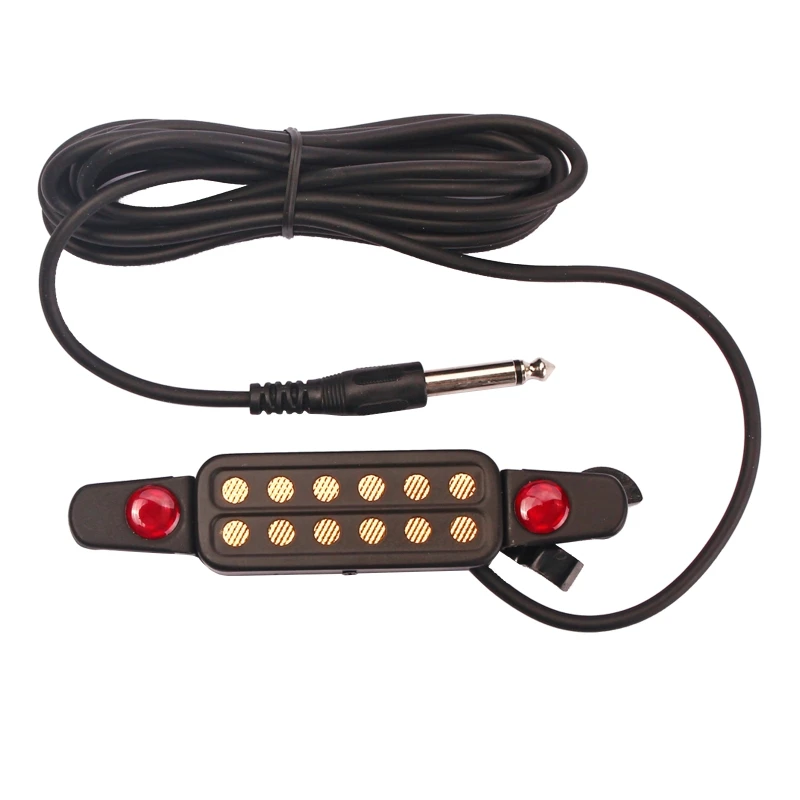 Звукосниматель для акустической гитары Датчик звукоснимателя с 12 звуковыми отверстиями Электрический датчик громкости